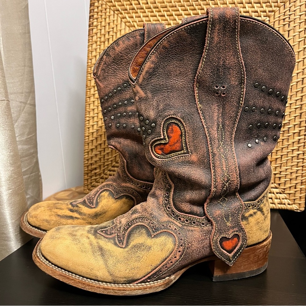 Dan Post Heart Cowgirl Certified Leather Boots Cowboy 4992 Western Pink Studded